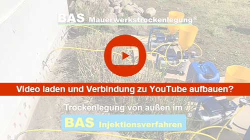 YouTube-Video Mauertrockenlegung von außen im BAS Injektionsverfahren®