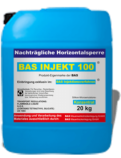 BAS INJEKT 100: das BAS Trockenlegungs-Exclusiv-Material
